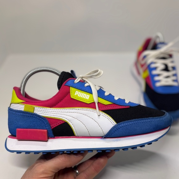 Puma Future Rider Women’s 8.5 Retro Colorblock Sneakers Blue Pink Yellow - Picture 11 of 13